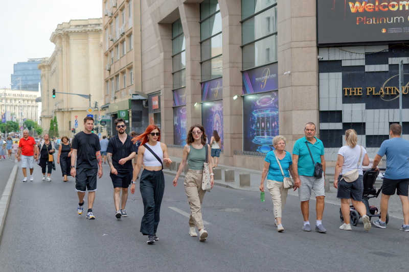 People walking on street